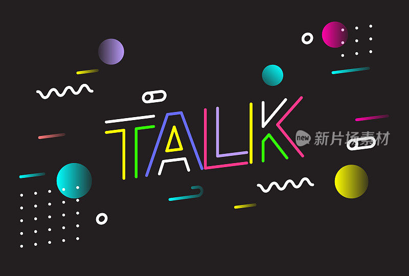 TALK lettertering创意设计矢量插图